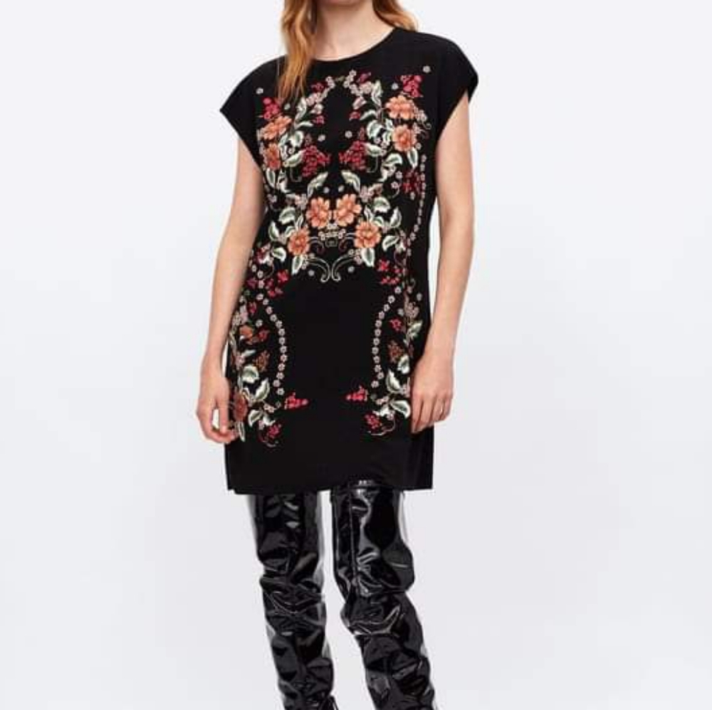 Zara, Dress with Rubberized Print, Small
